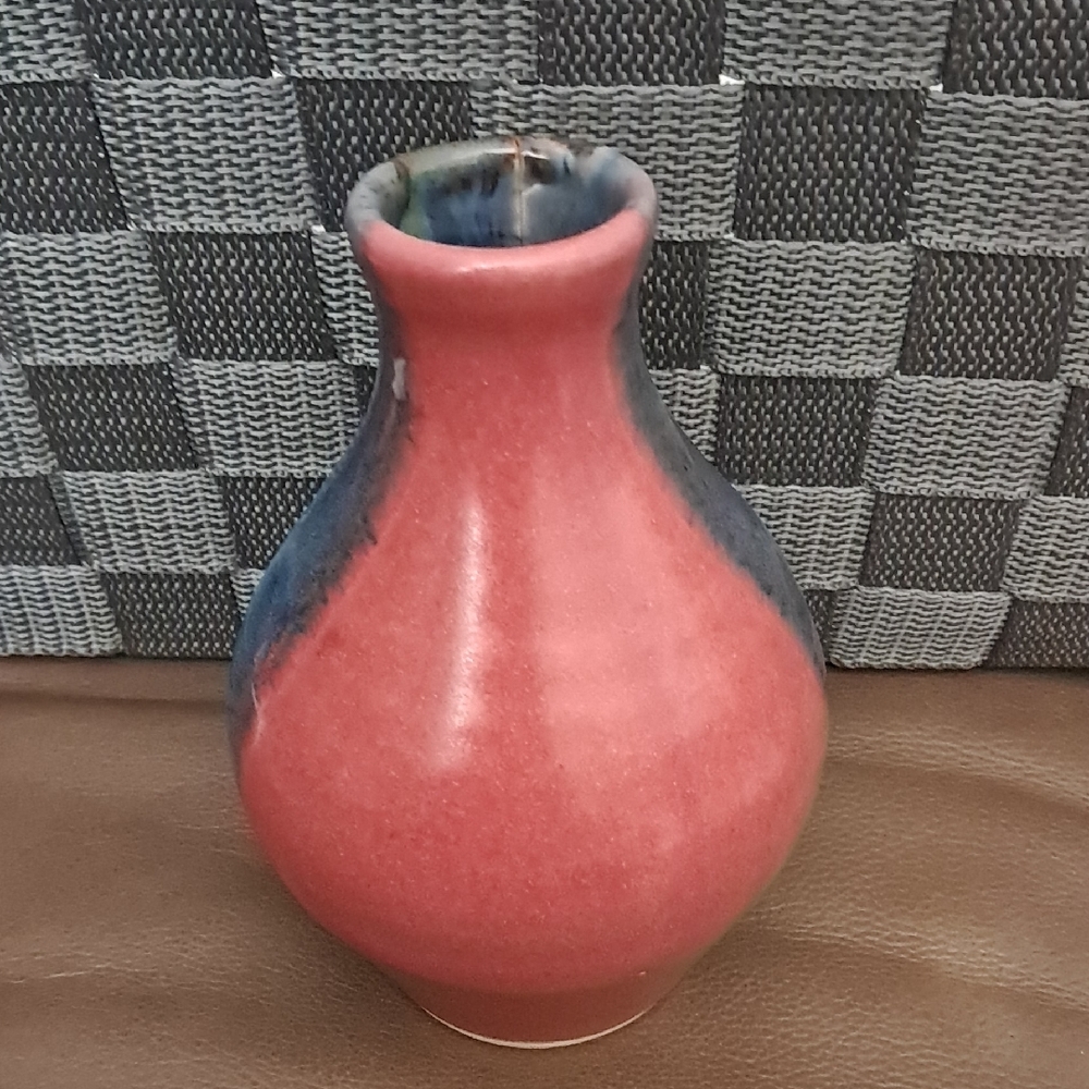 Pink and Blue Ceramic Vase
